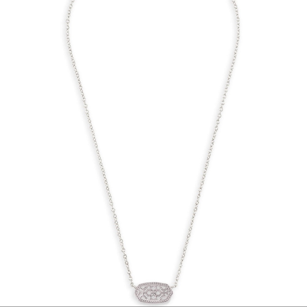 Elisa silver pendent necklace with silver filigree
